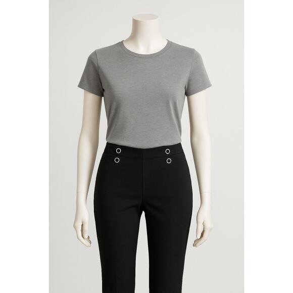 89th + Madison Black Ponte Pull-On Skinny Pants Women M Grommet Waist Workwear - Picture 2 of 10
